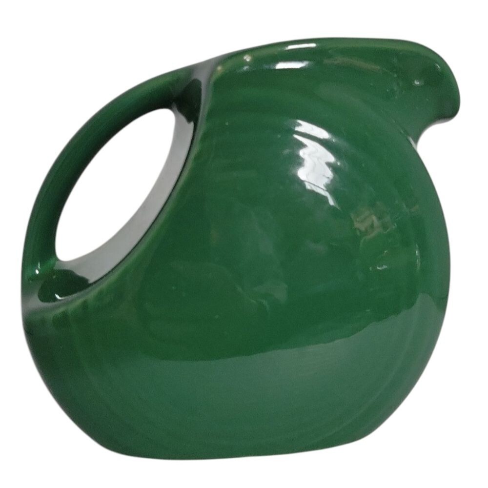 Fiestaware Fiesta Small Ceramic Pitcher Disk Container Dish Jade Green 28 OZ